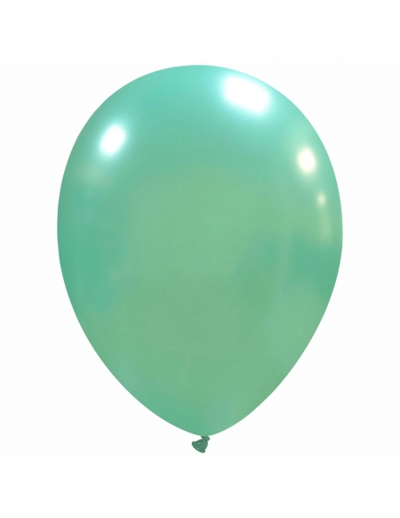 Globos Latex Redondos 25cm Metalizado Aguamarina ML62