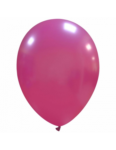 Globos Latex Redondos 25cm Metalizado Fucsia ML64