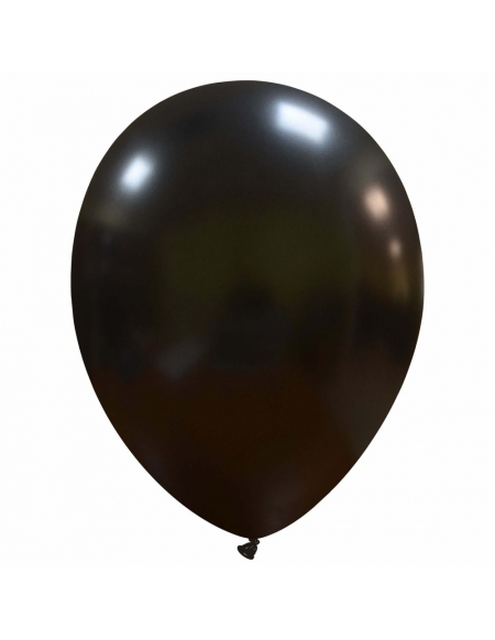 Globos Latex Redondos 25cm Metalizado Negro ML65