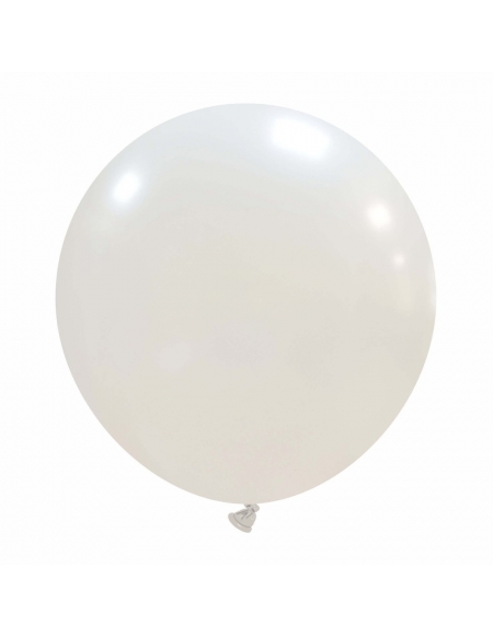 Globos Latex Esfericos 40cm Metalizado Blanco ML29