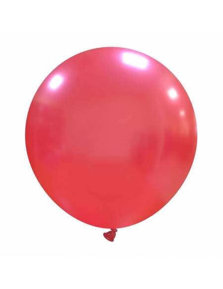 Globos Latex Esfericos 40cm Metalizado Rojo ML32