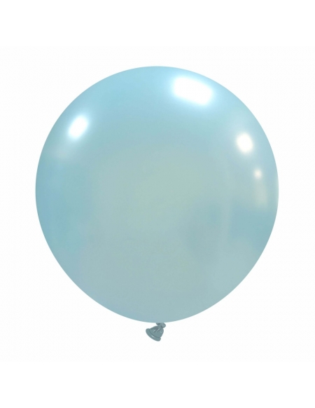 Globos Latex Esfericos 40cm Metalizado Celeste ML35