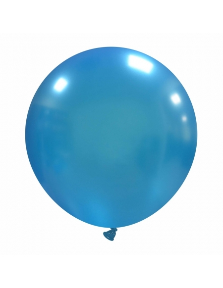 Globos Latex Esfericos 40cm Metalizado Azul ML36