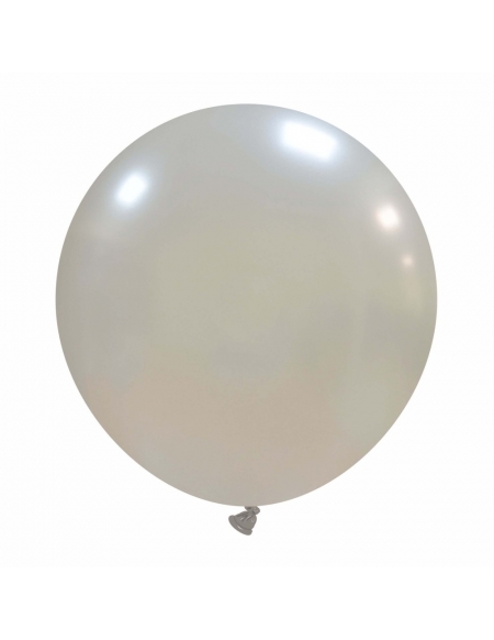 Globos Latex Esfericos 40cm Metalizado Plata ML38