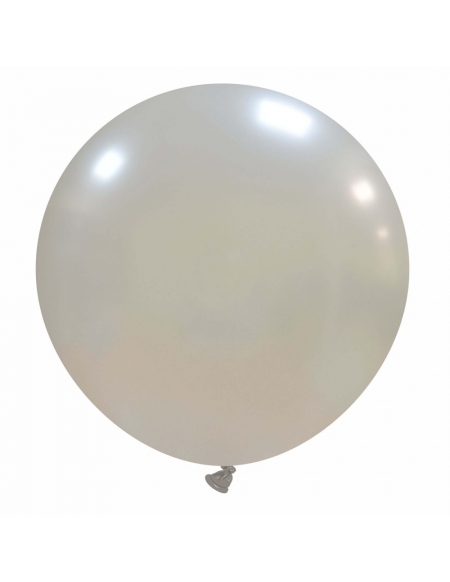 Globos Latex Esfericos 75cm Metalizado Plata ML38