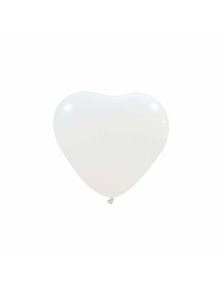 Globos Latex Corazon 13cm Pastel Blanco PL01