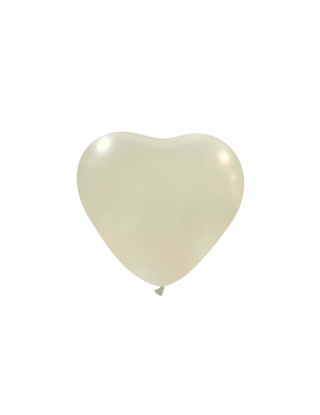 Globos Latex Corazon 13cm Metalizado Perla ML28