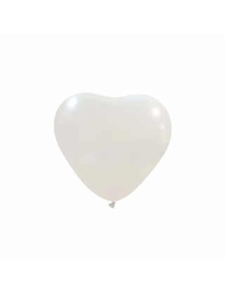 Globos Latex Corazon 13cm Metalizado Blanco ML29