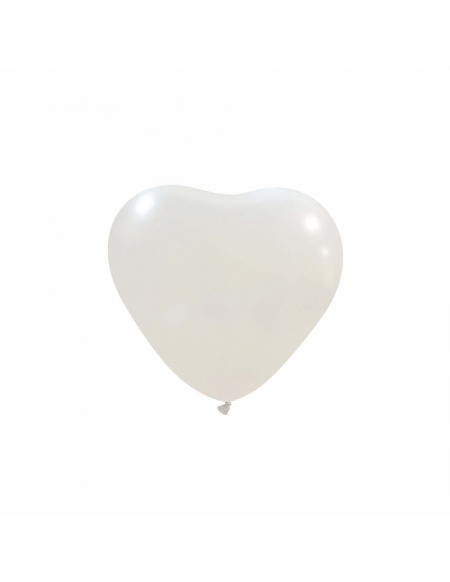 Globos Latex Corazon 13cm Metalizado Blanco ML29