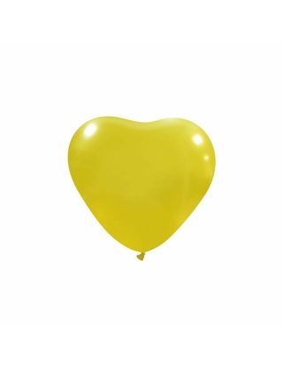 Globos Latex Corazon 13cm Metalizado Amarillo ML30