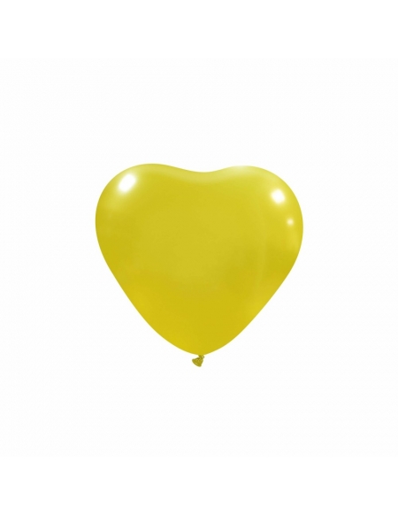 Globos Latex Corazon 13cm Metalizado Amarillo ML30