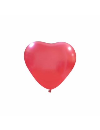 Globos Latex Corazon 13cm Metalizado Rojo ML32