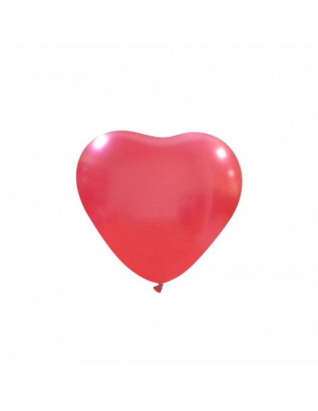 Globos Latex Corazon 13cm Metalizado Rojo ML32