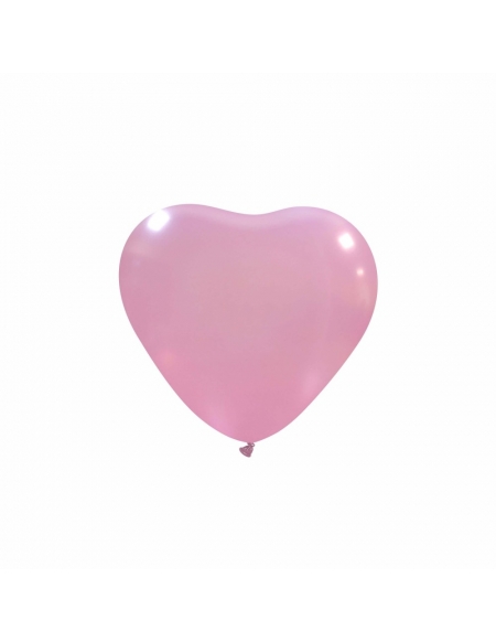 Globos Latex Corazon 13cm Metalizado Rosa ML33