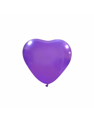Globos Latex Corazon 13cm Metalizado Purpura ML34