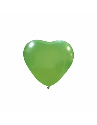 Globos Latex Corazon 13cm Metalizado Verde Claro ML37