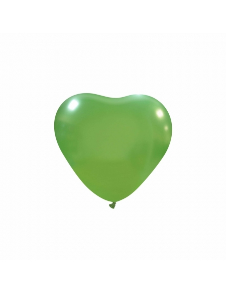 Globos Latex Corazon 13cm Metalizado Verde Claro ML37