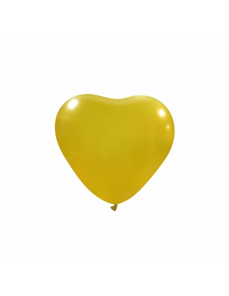 Globos Latex Corazon 13cm Metalizado Oro ML39