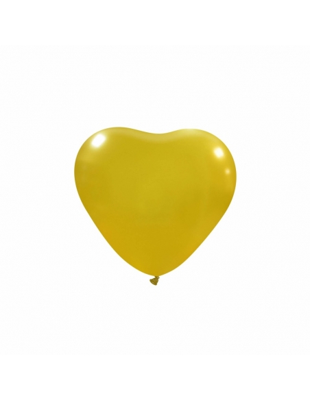 Globos Latex Corazon 13cm Metalizado Oro ML39