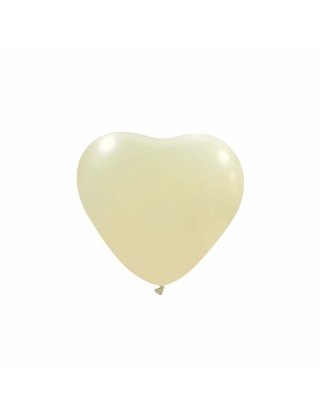 Globos Latex Corazon 13cm Metalizado Marfil ML58