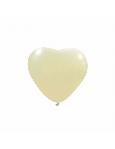 Globos Latex Corazon 13cm Metalizado Marfil ML58