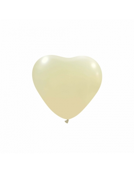 Globos Latex Corazon 13cm Metalizado Marfil ML58