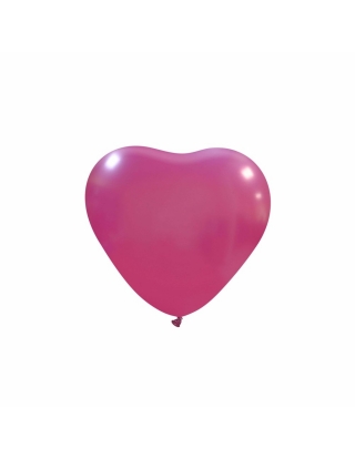 Globos Latex Corazon 13cm Metalizado Fucsia ML64