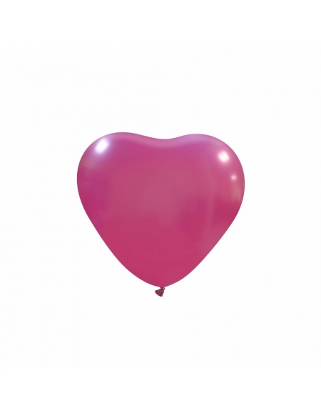 Globos Latex Corazon 13cm Metalizado Fucsia ML64