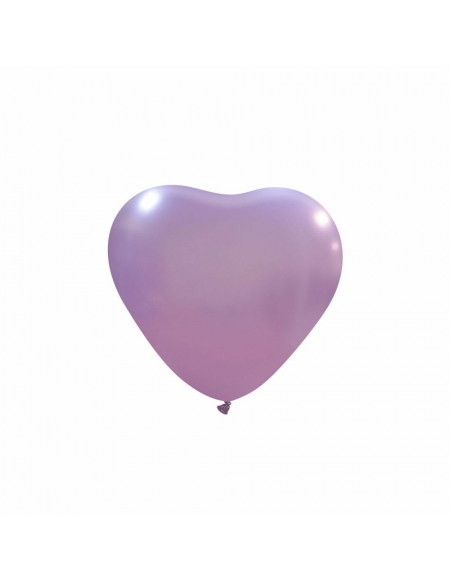 Globos Latex Corazon 13cm Metalizado Lila