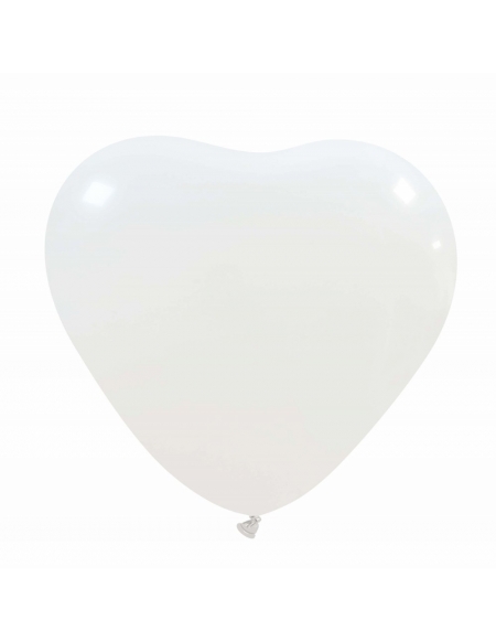 Globos Latex Corazon 30cm Pastel Blanco PL01