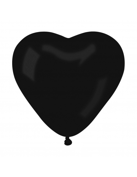 Globos Latex Corazon 30cm Pastel Negro PL14