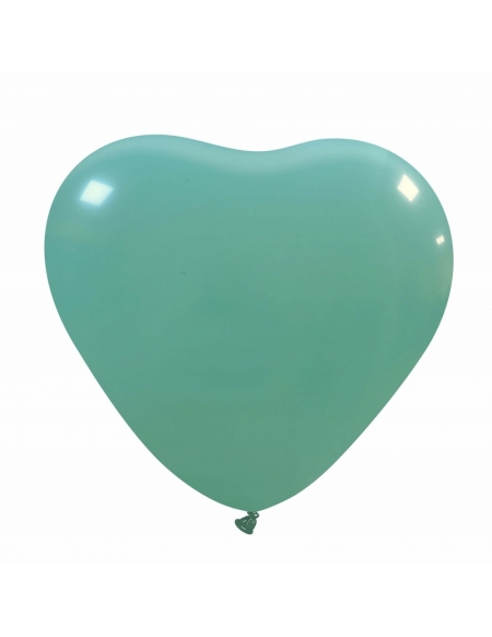 Globos Latex Corazon 30cm Pastel Aguamarina