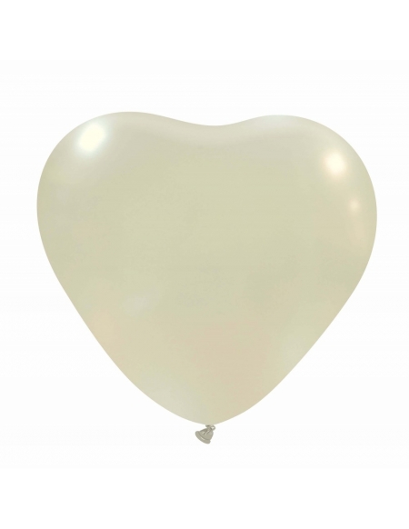 Globos Latex Corazon 30cm Metalizado Perla ML28