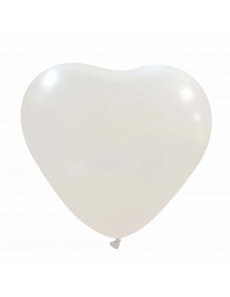 Globos Latex Corazon 30cm Metalizado Blanco ML29