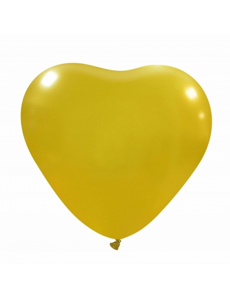 Globos Latex Corazon 30cm Metalizado Oro ML39