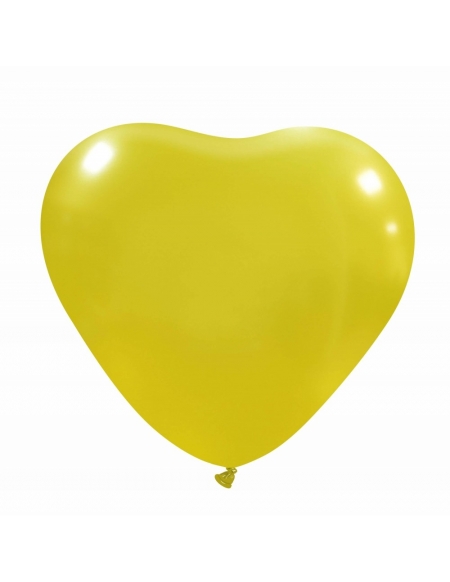 Globos Latex Corazon 40cm Metalizado Amarillo ML30