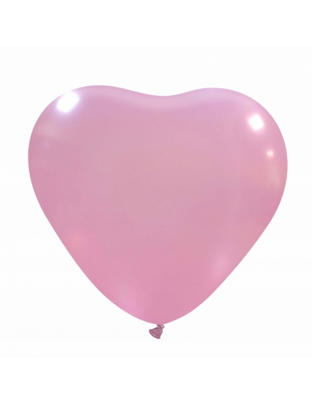 Globos Latex Corazon 40cm Metalizado Rosa ML33