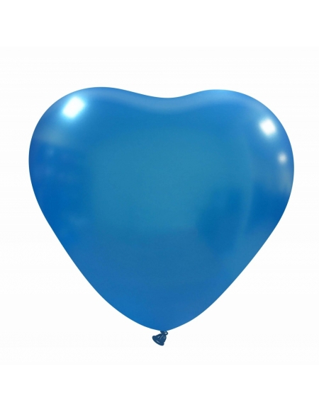 Globos Latex Corazon 40cm Metalizado Azul ML36