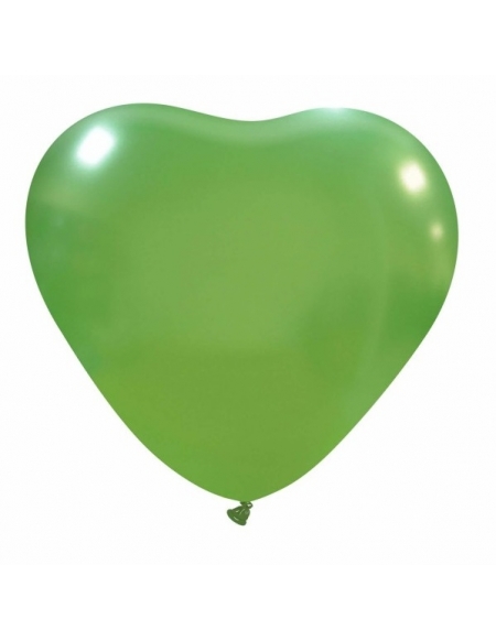 Globos Latex Corazon 40cm Metalizado Verde Claro ML37