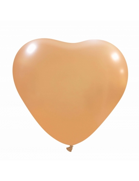 Globos Latex Corazon 40cm Metalizado Melocoton