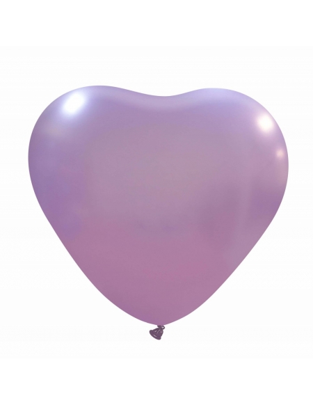 Globos Latex Corazon 40cm Metalizado Lila