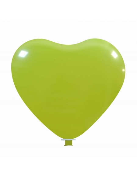 Globos Latex Corazon 65cm Pastel Verde Lima