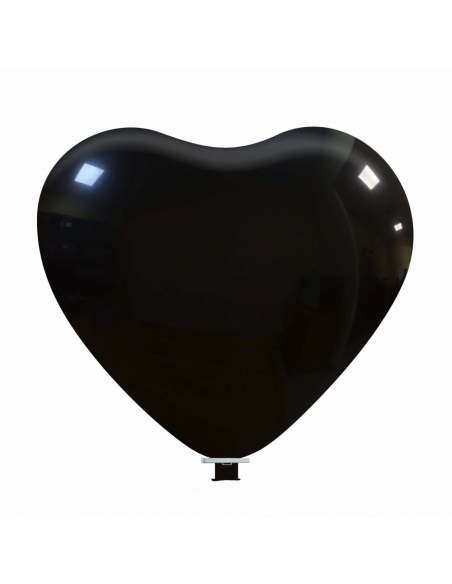 Globos Latex Corazon 65cm Pastel Negro
