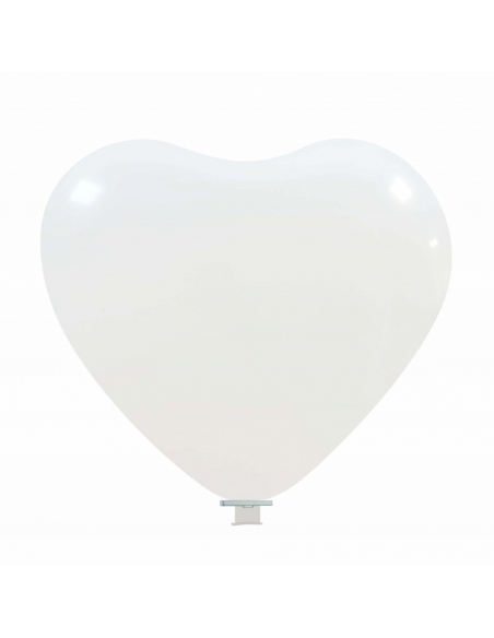 Globos Latex Corazon 140cm Pastel Blanco PL01