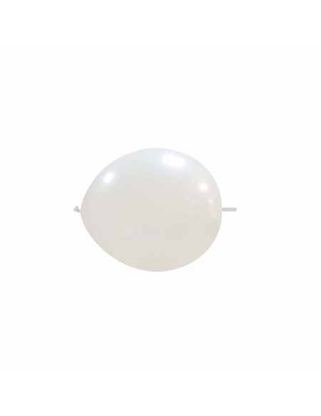 Globos Latex Redondos 2 Nudos 15cm Metalizado Blanco ML29