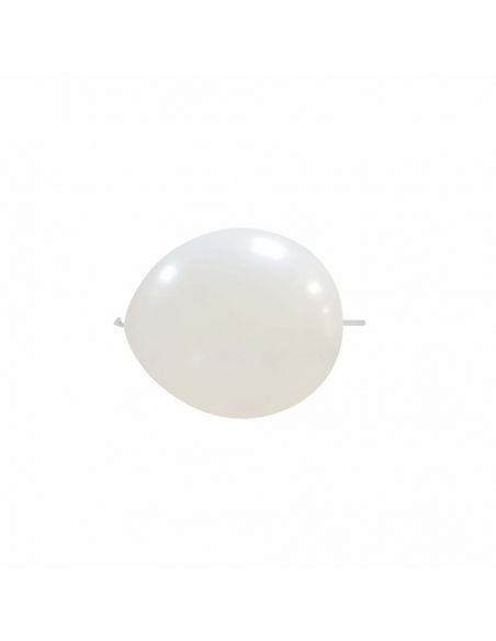 Globos Latex Redondos 2 Nudos 15cm Metalizado Blanco ML29