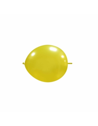 Globos Latex Redondos 2 Nudos 15cm Metalizado Amarillo ML30