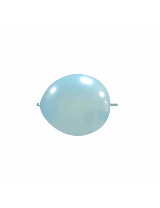 Globos Latex Redondos 2 Nudos 15cm Metalizado Celeste ML35
