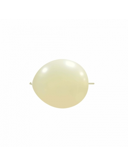 Globos Latex Redondos 2 Nudos 15cm Metalizado Marfil ML58