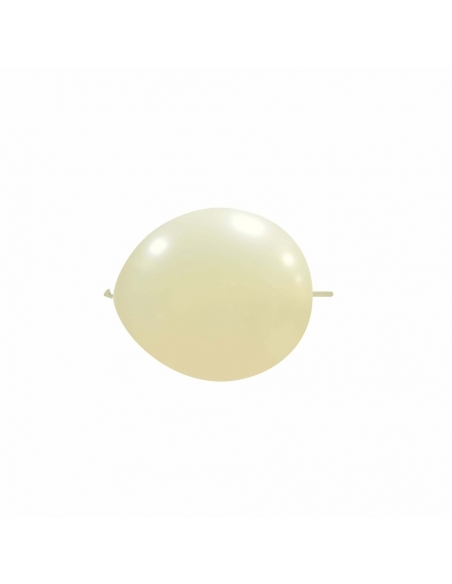 Globos Latex Redondos 2 Nudos 15cm Metalizado Marfil ML58